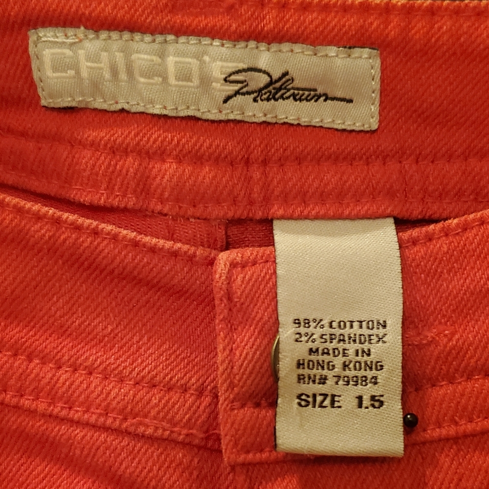 Chico Platium 1.5/ 12 Red Capri Denim - Picture 3 of 3